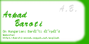 arpad baroti business card